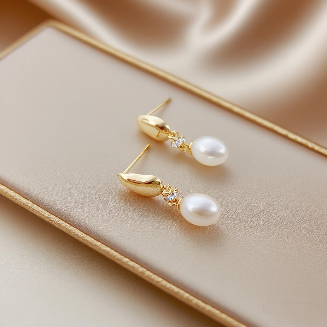 Tea drop Pearl Earrings