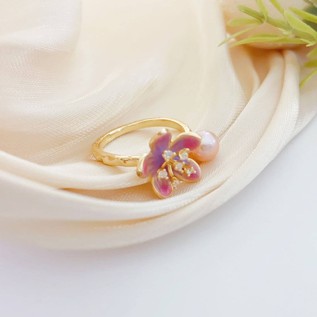 Rosy Glow Pearl Ring
