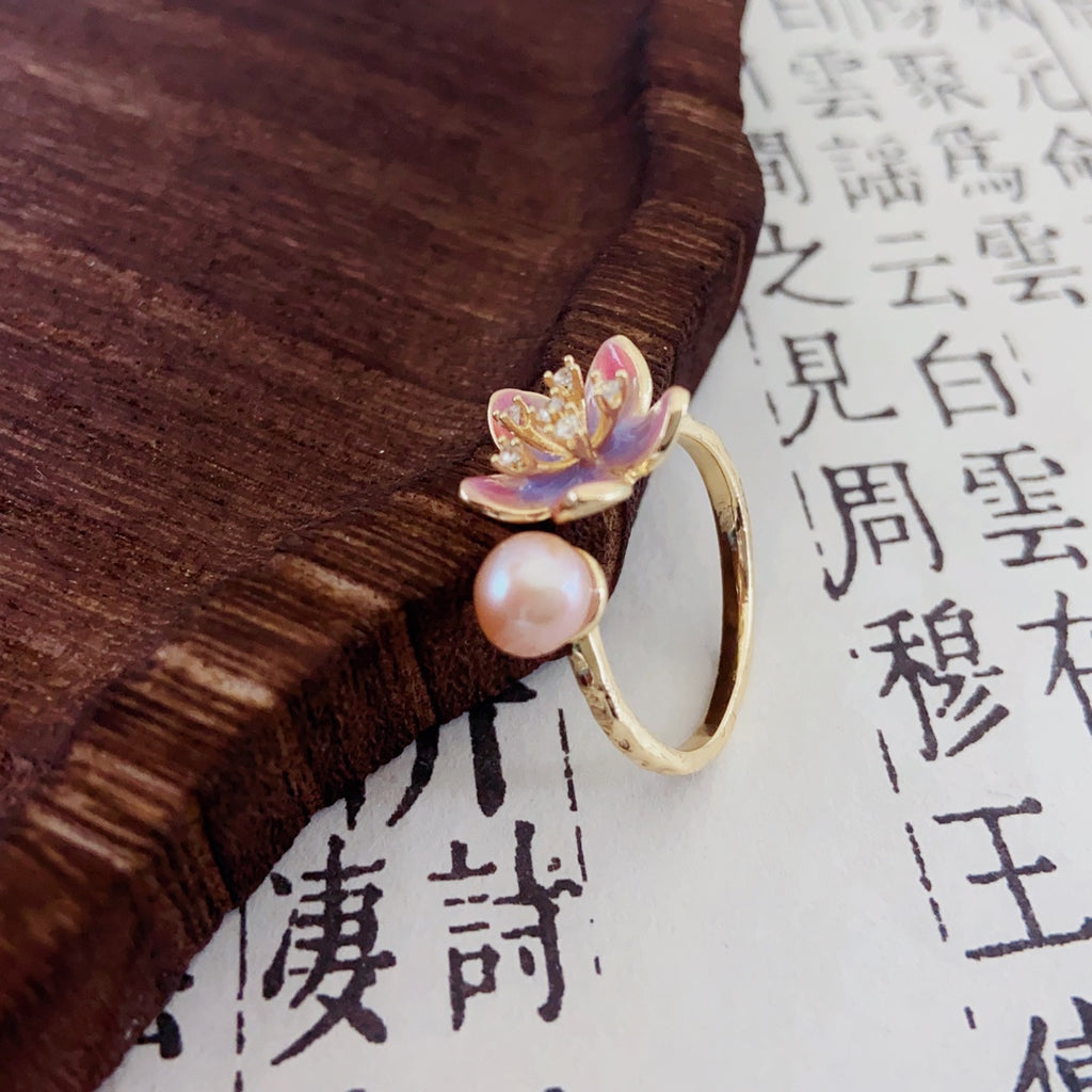 Rosy Glow Pearl Ring