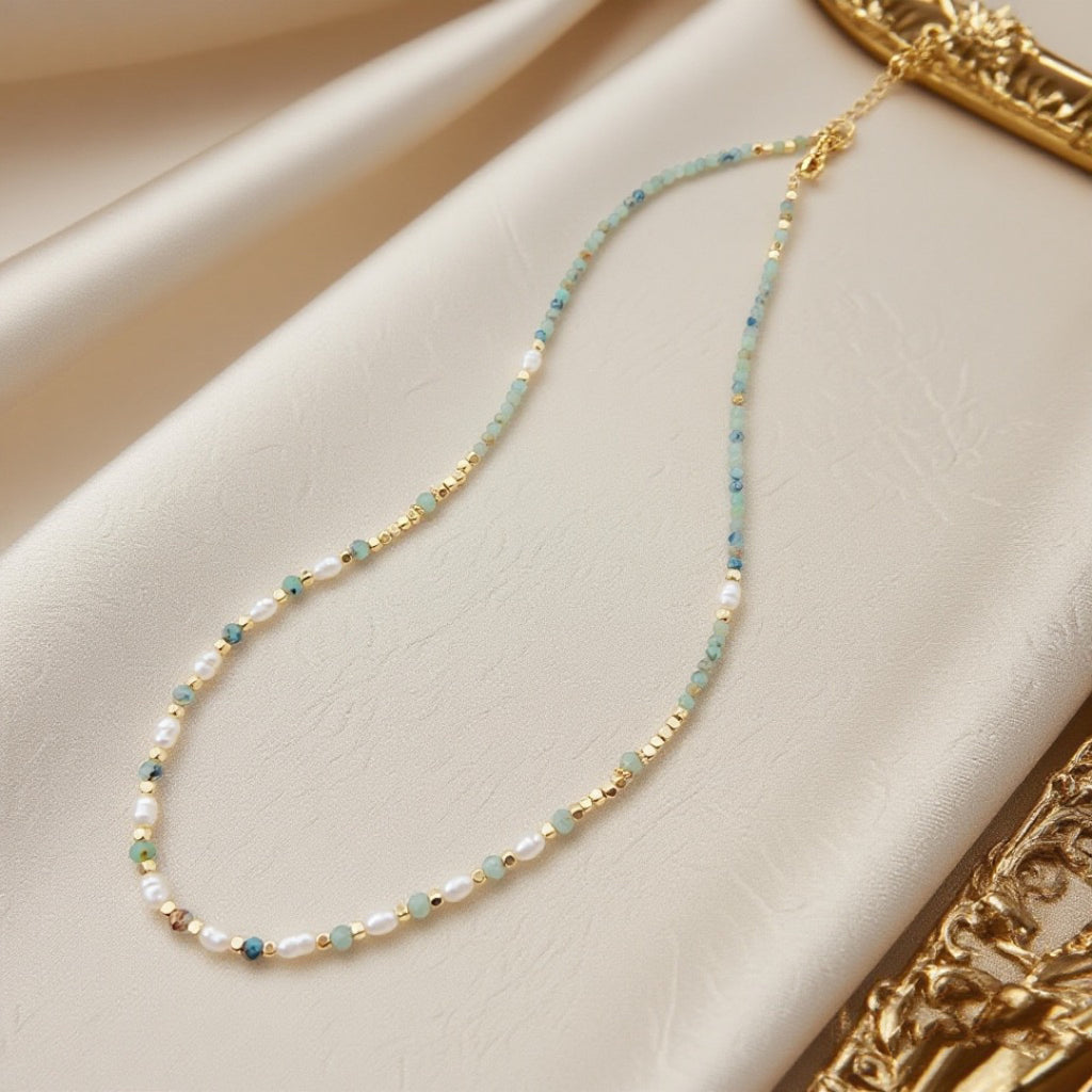 Turquoise Echo Pearl Necklace
