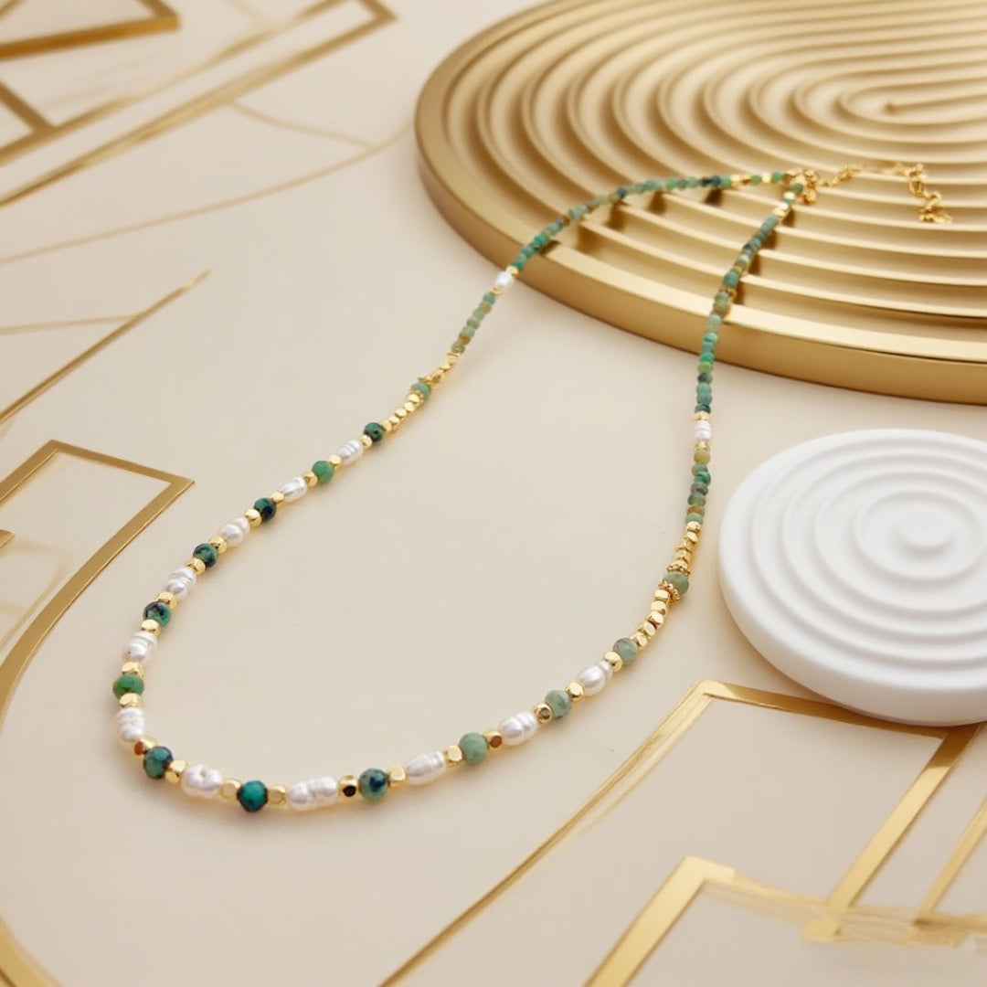 Turquoise Echo Pearl Necklace