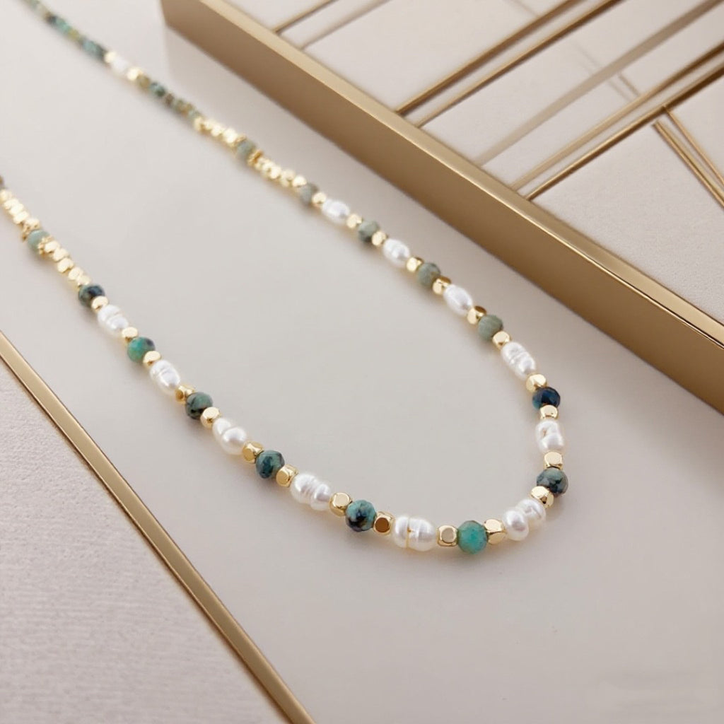 Turquoise Echo Pearl Necklace