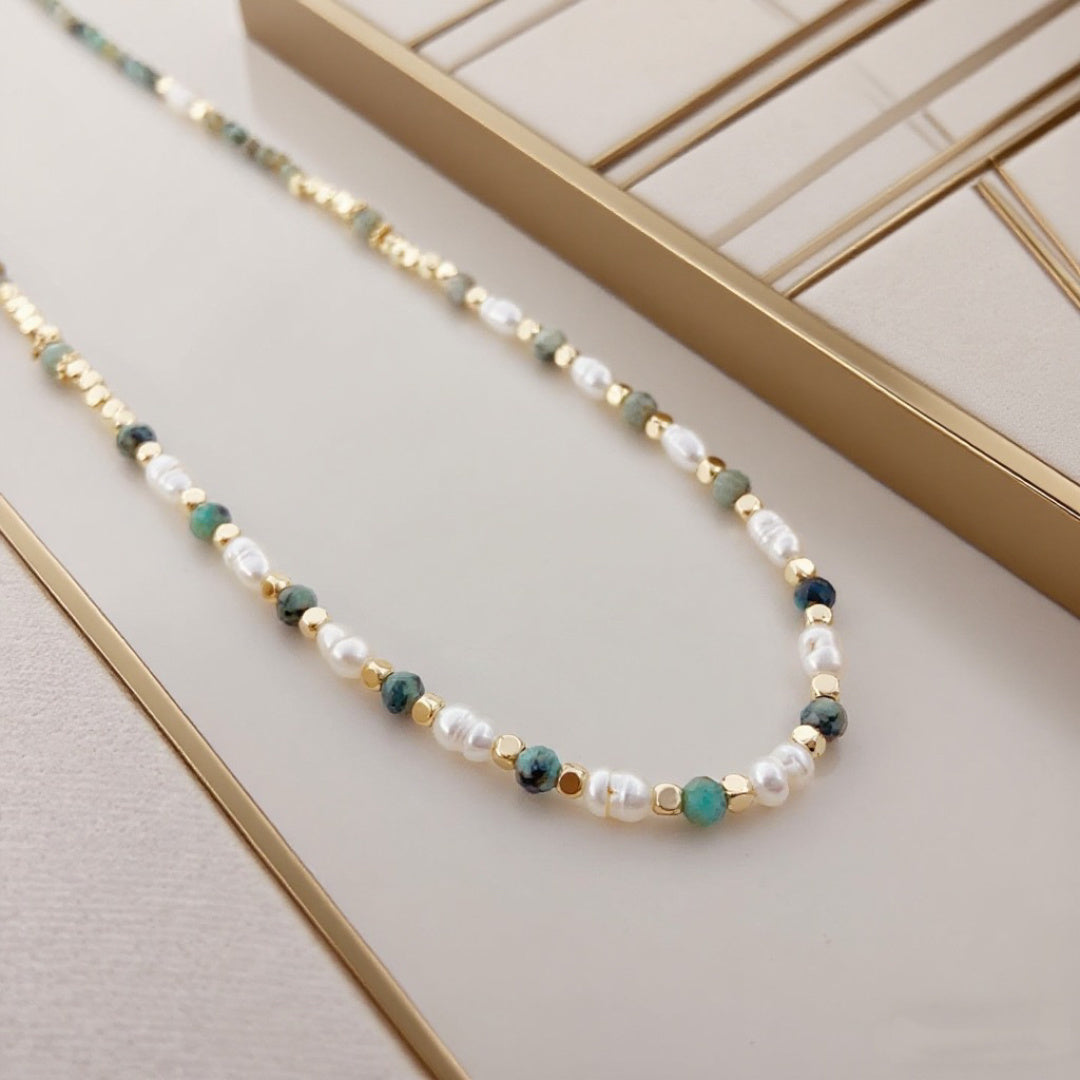 Turquoise Echo Pearl Necklace