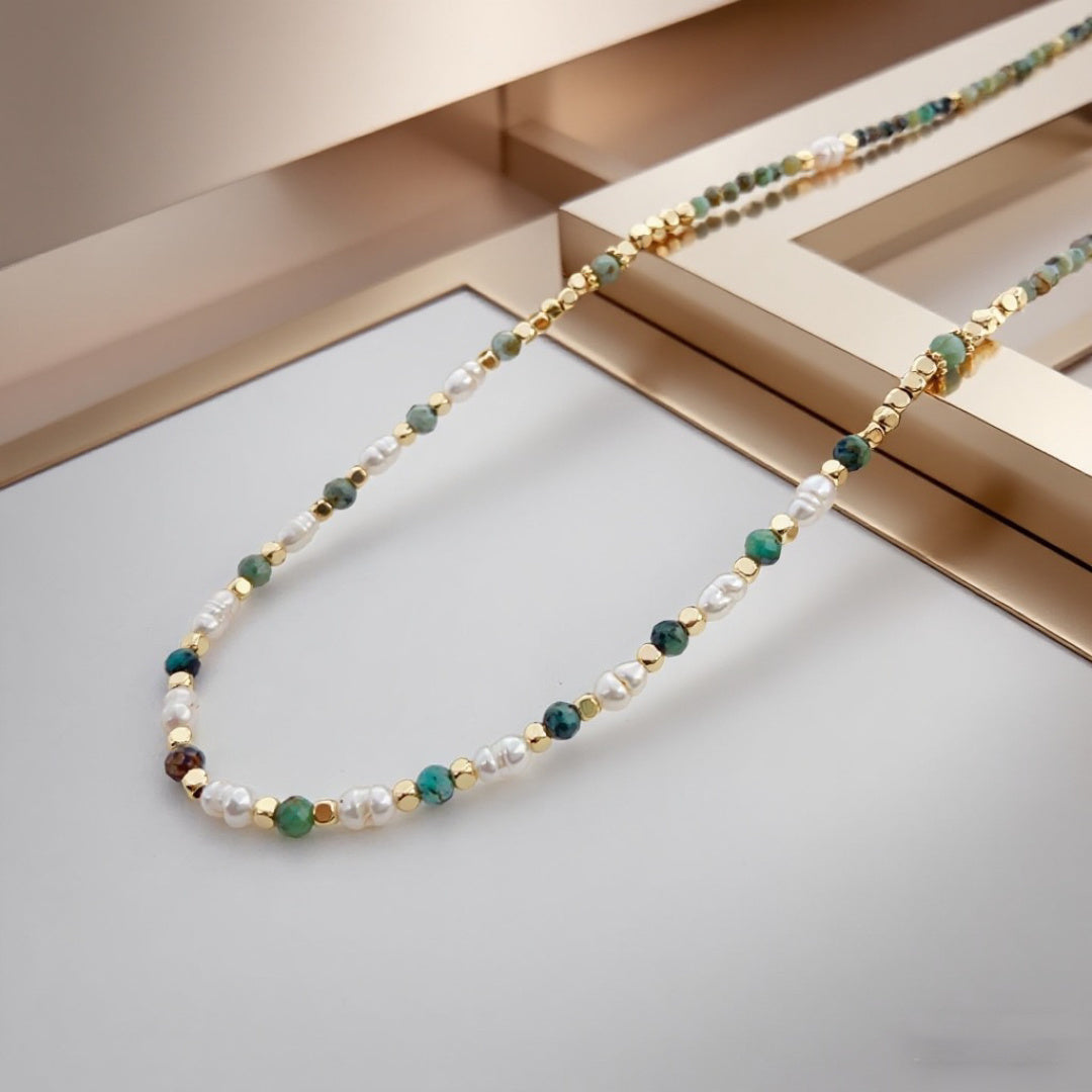 Turquoise Echo Pearl Necklace