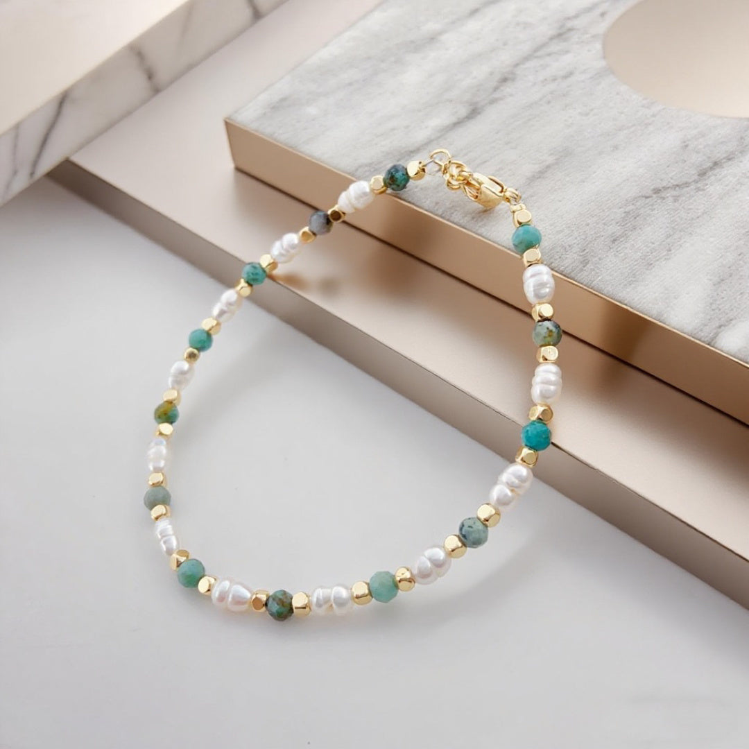 Turquoise Echo Pearl Bracelet