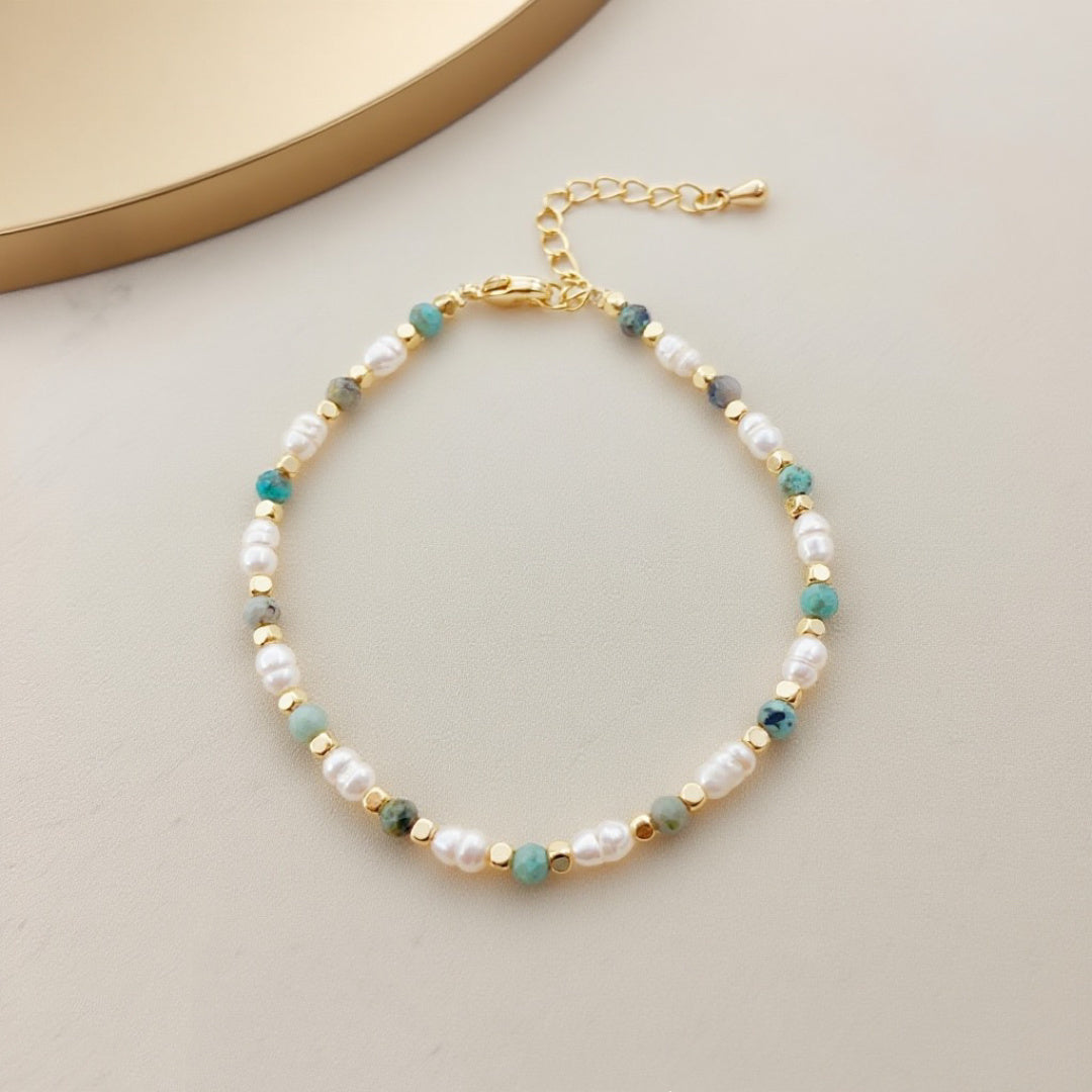 Turquoise Echo Pearl Bracelet