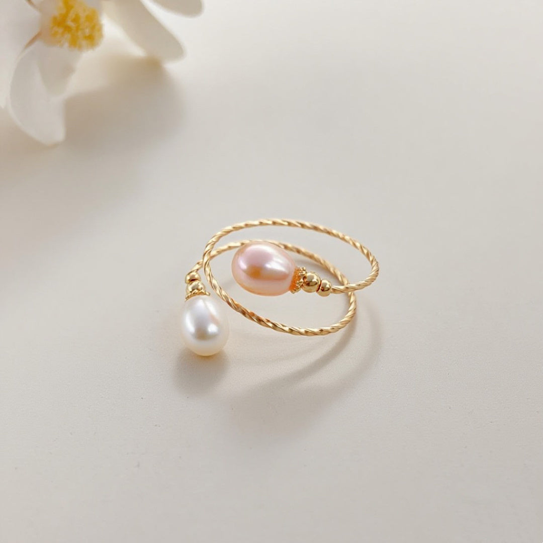 Encircling Starlight Pearl Ring