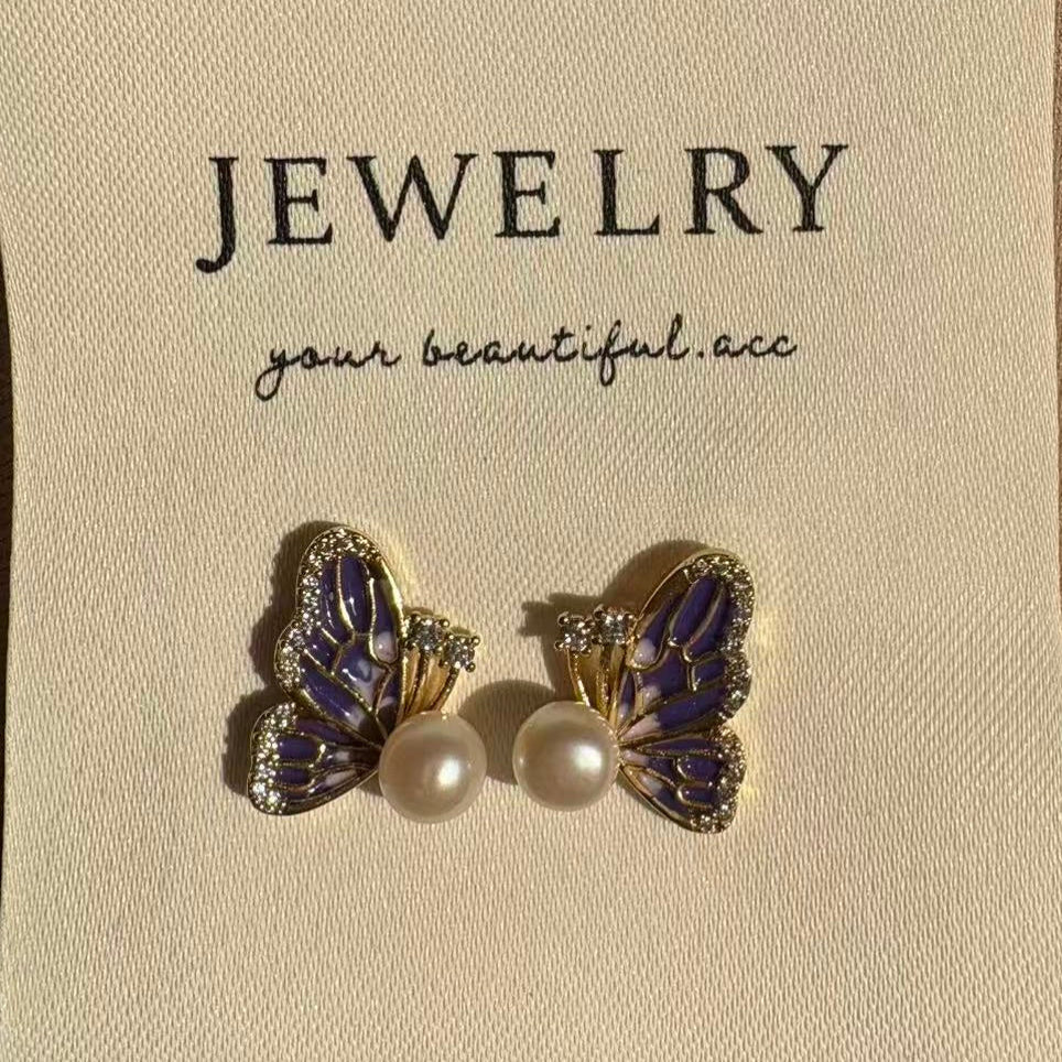 Twilight Wing Pearl Earrings
